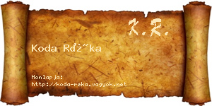 Koda Réka névjegykártya